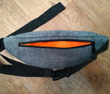 Charcoal Grey Crosshatched Fanny Pack